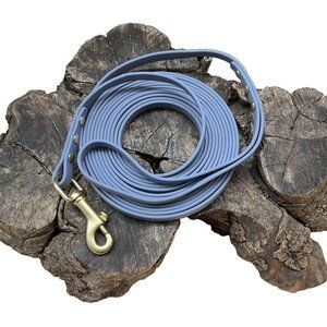 12' 8" USA Made Biothane Dog Leash - 3/8" width - waterproof, solid brass